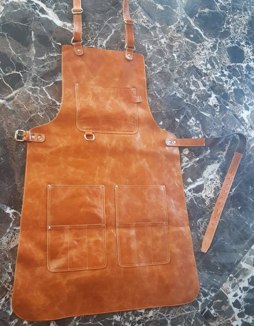 Cowhide Leather Apron, Adjustable Straps, Fire Prevention