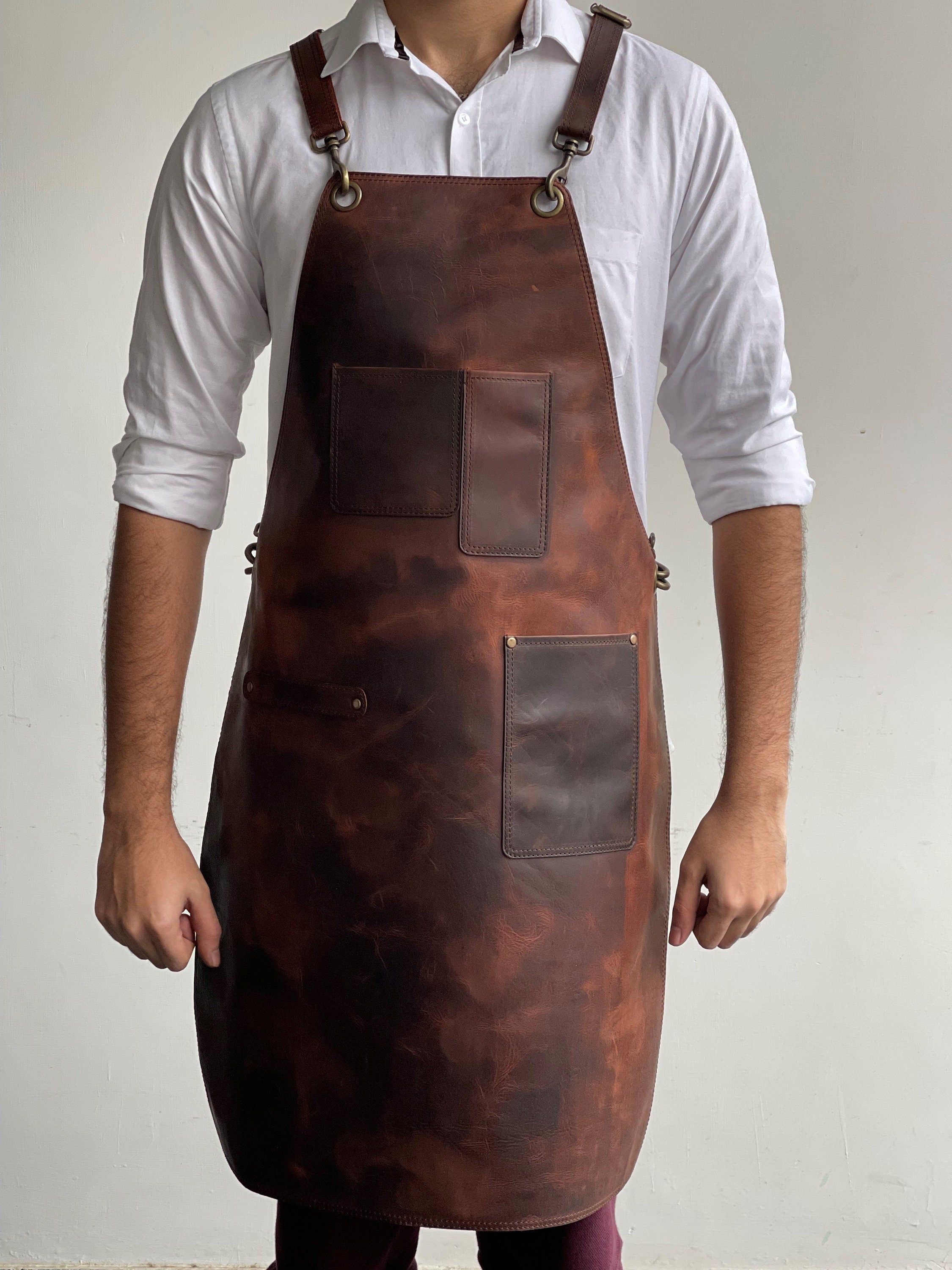 Leather Apron, Woodworking Apron, Welding Apron, Bbq Apron, Grilling Apron, Heavy Duty Apron 100% Leather