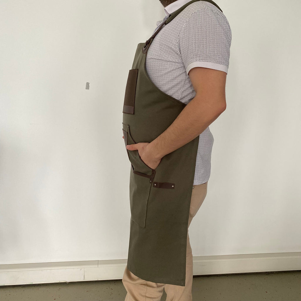 Personalized Leather Apron Men, Bbq Apron, Woodworking Apron, Welding Apron, Custom Engraved Genuine Leather Grilling Apron Adjustable Strap