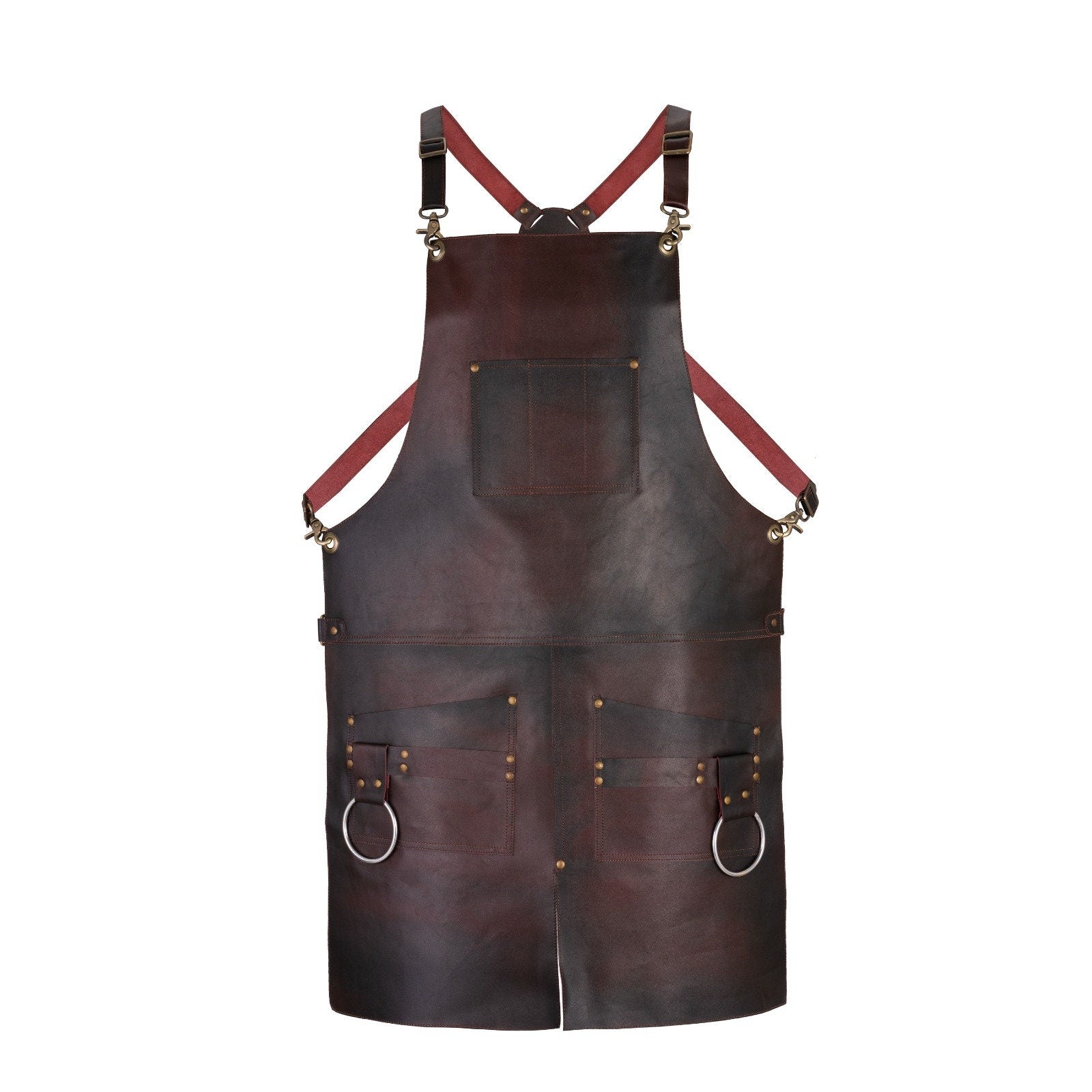Full Grain Leather Apron: Split Leg, Pockets & Tool Holder