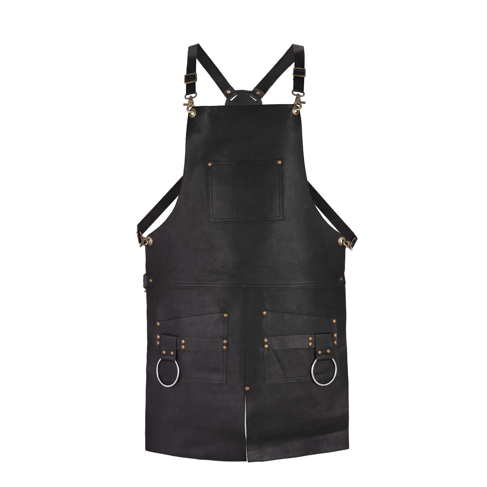 Full Grain Leather Apron: Split Leg, Pockets & Tool Holder