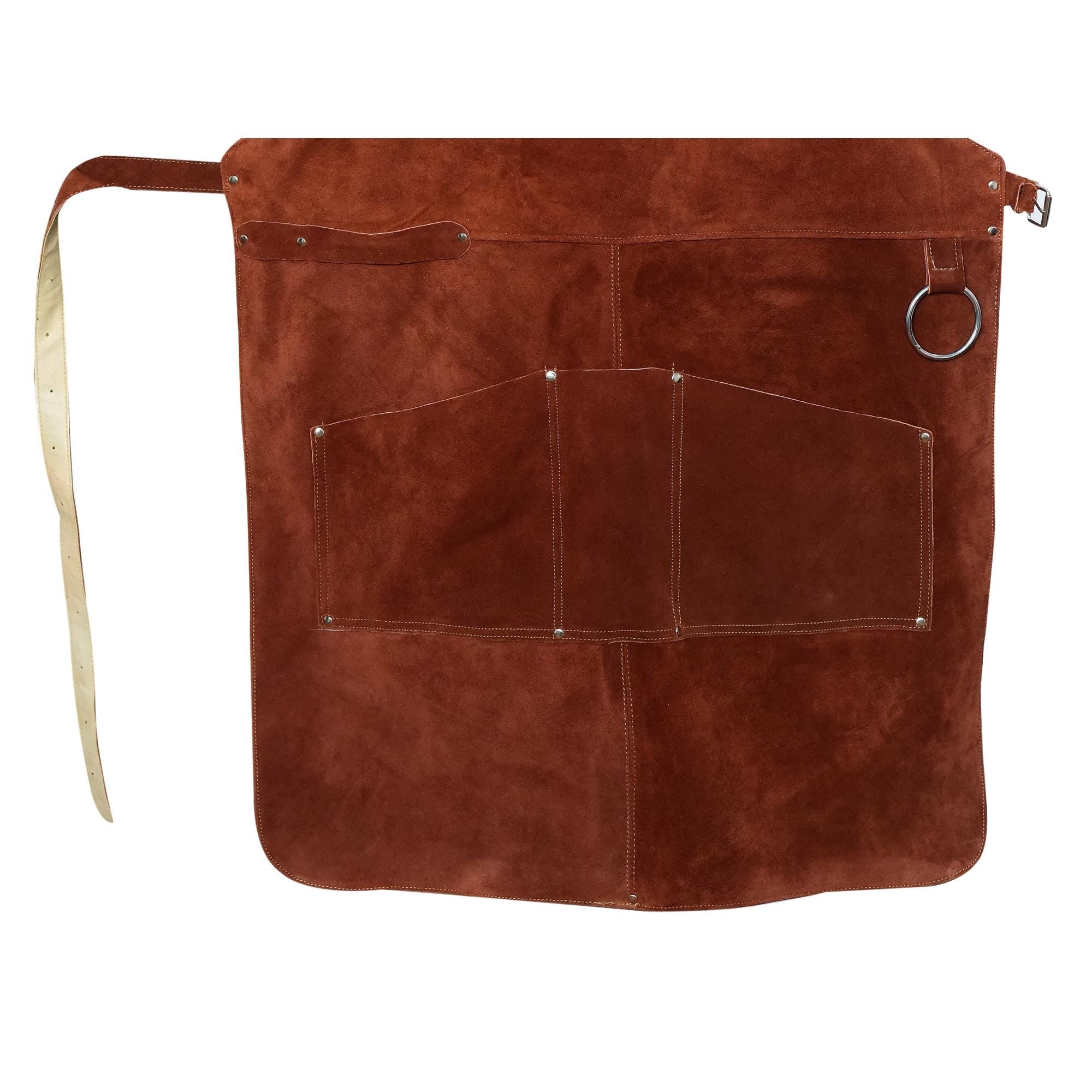 Demhaas Lederschürze Aus Wildleder – Handgefertigte Schürze Für Grill, Werkstatt & Handwerk | 62×84 Cm