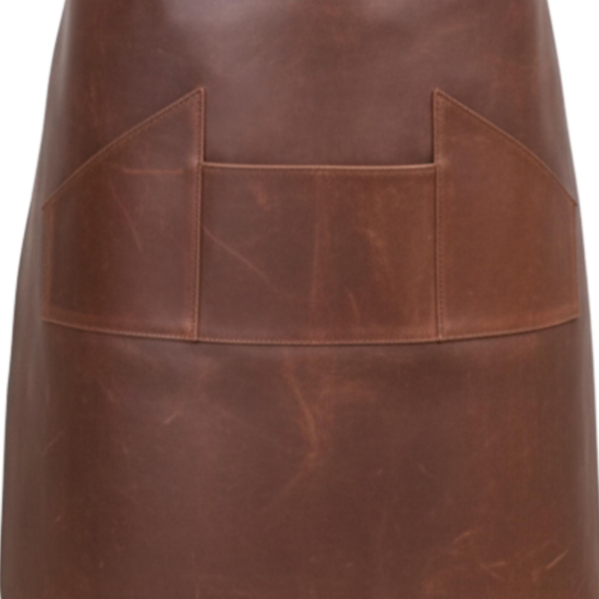 Handcrafted Brown Cowhide Leather Apron - Welding, Woodworking, Bbq, Barista, Chefs And Blacksmith With Pockets - Gift For Him/her