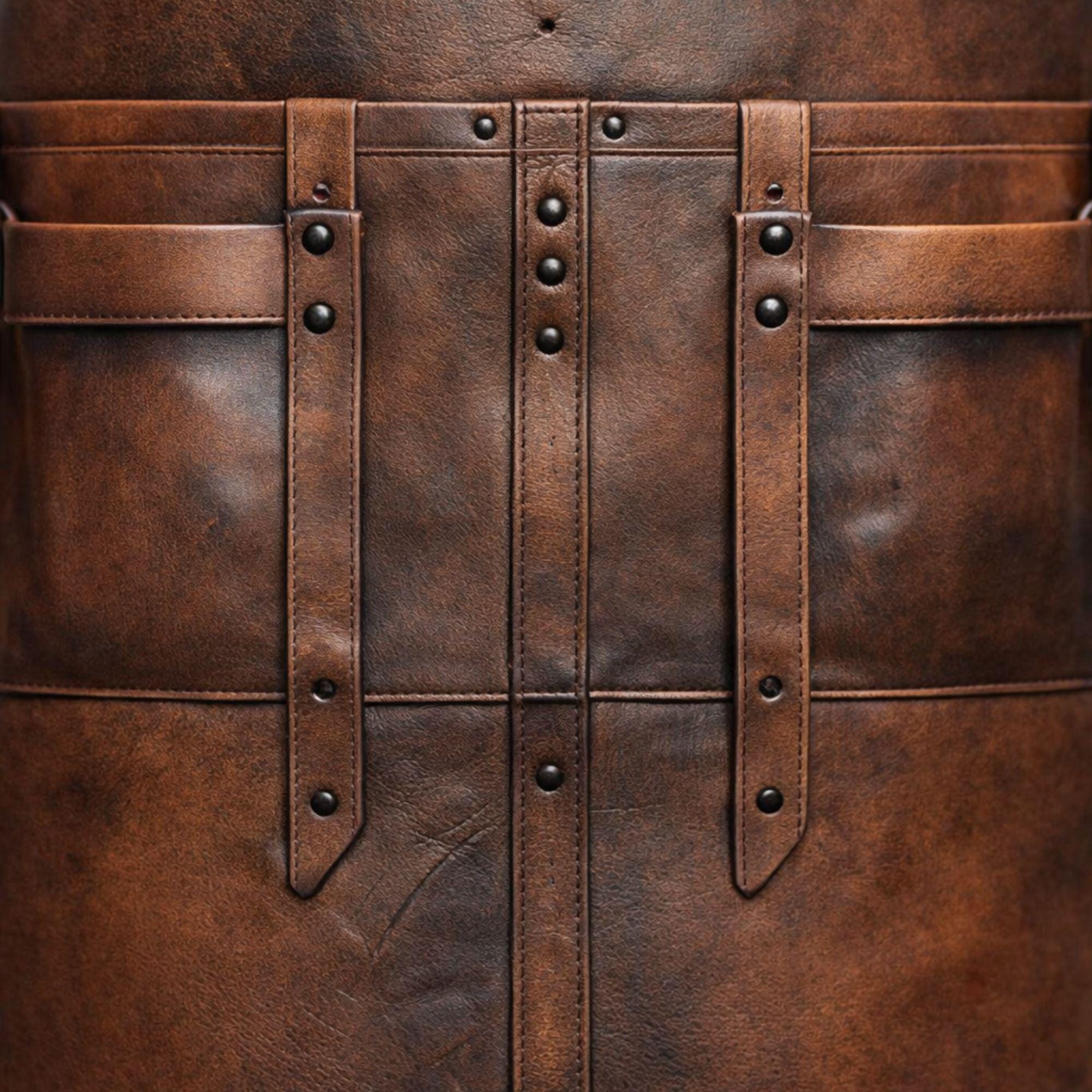 Handmade Brown Leather Apron, Distressed Working Bbq Chef, Barber Blacksmith Butcher Apron