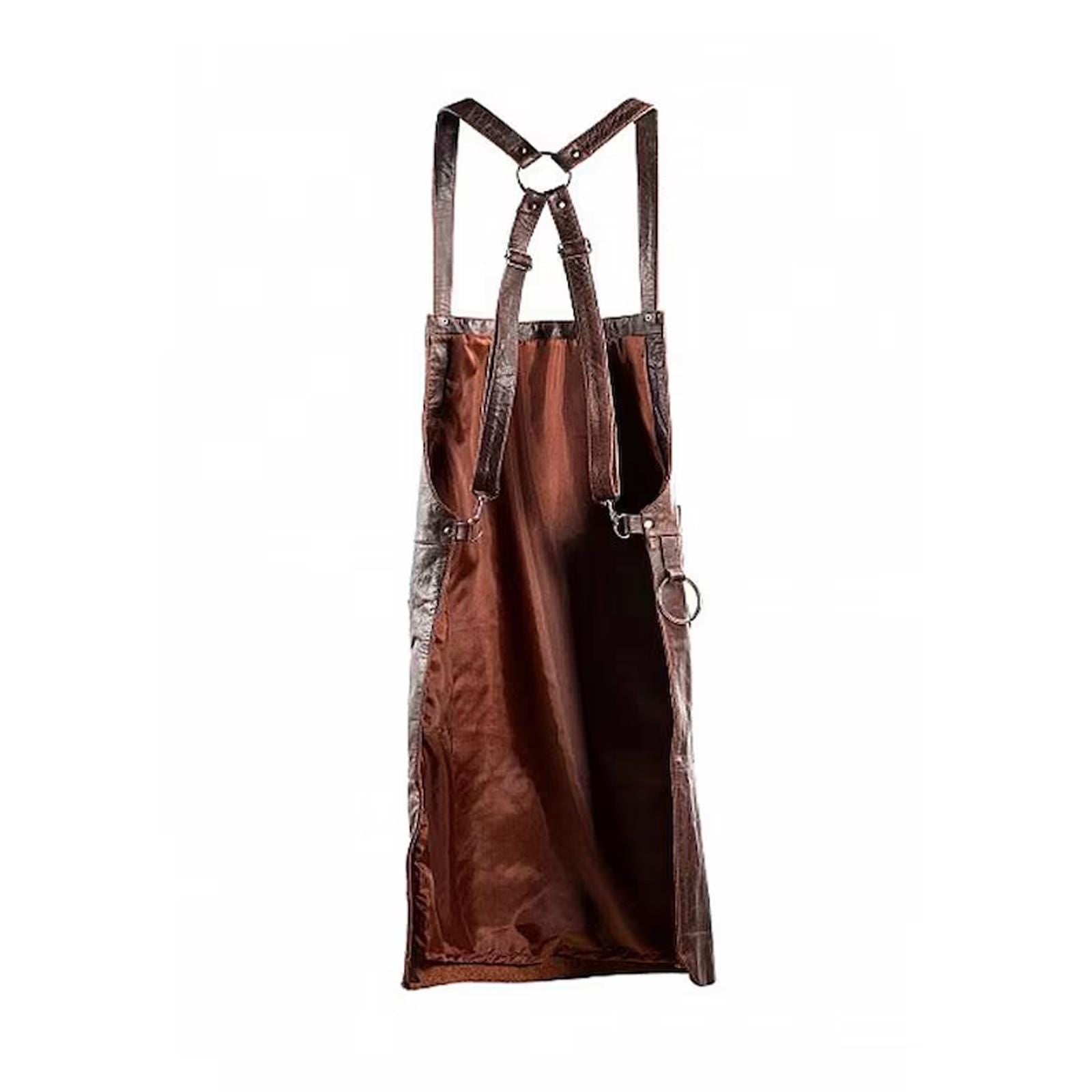 Personalized Buffalo Leather Apron, Custom Engraved Chef Grill Apron For Him
